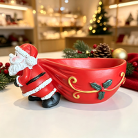 Plateau de rangement Père Noël en résine pour table basse de salon, bol à fruits et noix, décoration d'ambiance de Noël