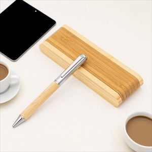 High Quality Custom Logo Bamboo Fountain and Ballpoint <b>Pen</b> Set Promotional for Business Writing and School Gift for Enterprises - Product Image 5