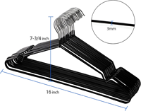 Cintres métalliques en fil d'acier inoxydable de 16 pouces Cintres antidérapants Cintres pour placard