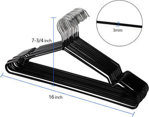 Cintres métalliques en fil d'acier inoxydable de 16 pouces Cintres antidérapants Cintres pour placard - Product Image 2