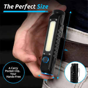 혁신적인 숨겨진 자석 베이스 손전등 18650 배터리 1000+ 루멘 IP44 방수 컴팩트 알루미늄 DIY 캠핑 차량용 - Product Image 4