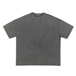 Toptan yüksek kaliteli erkek t-shirt Unisex yıkanmış Vintage tasarımcı özel asit yıkanmış tişörtleri vintage organik pamuklu tişört