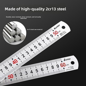 Regla <span class=keywords><strong>de</strong></span> Acero Inoxidable Personalizable <span class=keywords><strong>de</strong></span> Doble Cara y Grosor Reforzado con Escalas Métricas e Imperiales, Personalización <span class=keywords><strong>de</strong></span> Logotipo Disponible - Product Image 4