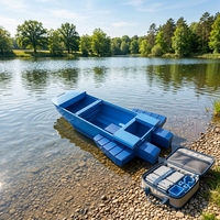Bateau pliant robuste en PE 3210x1817x621mm pour la lutte contre les inondations et la surveillance des lacs, pont anti-usure pliable, finition lisse, OEM