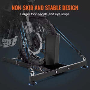 Support de <span class=keywords><strong>roue</strong></span> de <span class=keywords><strong>moto</strong></span> en acier robuste, capacité 1800 lbs, pour <span class=keywords><strong>roue</strong></span> <span class=keywords><strong>avant</strong></span>, trous réglables 14-21 pouces, côté droit, Chine - Product Image 4