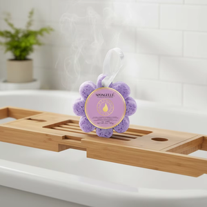 OEM Lavender Flower Bath Soap Sponge Shower Scrubber Cleaning Wash Scrub Dirt & Oil Removal Massage & Lather Foot Elbow Face - Product Image 1