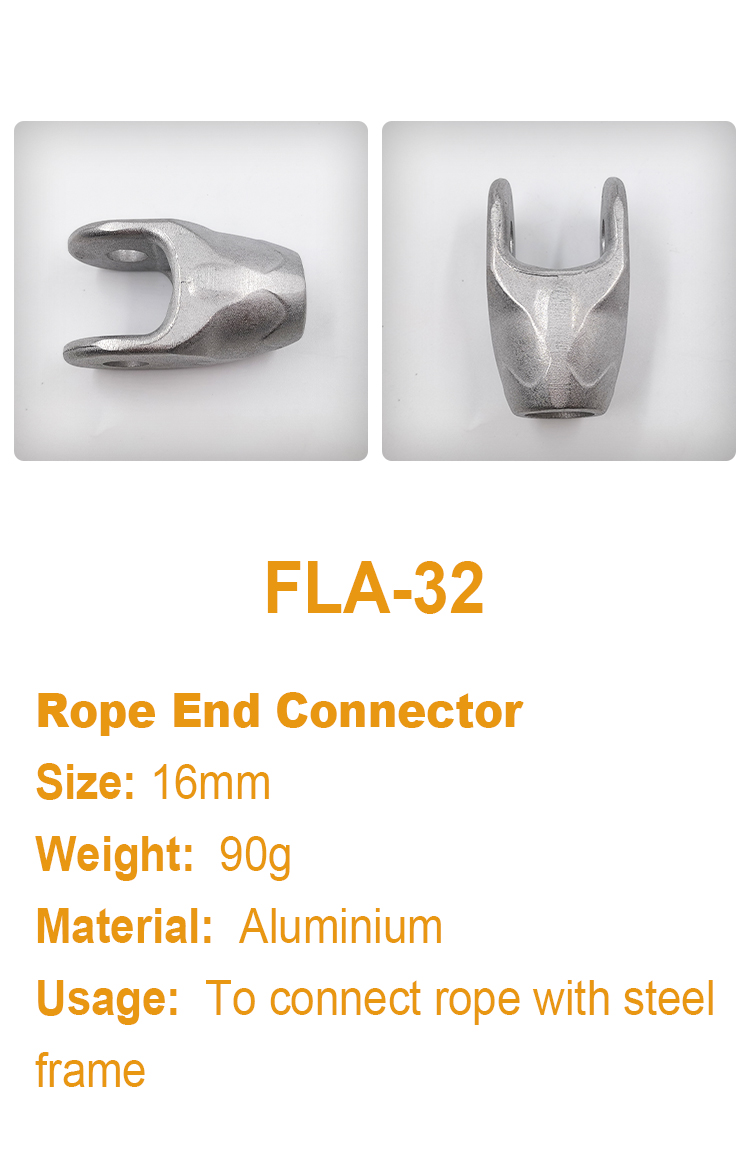 U Type Playground Rope Connector Aluminium Climbing Net Rope End Connectors