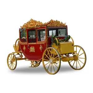 Royal Horse Carriage Cinderella Golden Carts Custom Victorian Design Sightseeing/Wedding Decorations