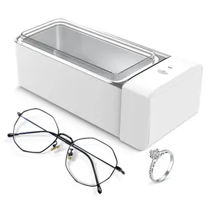 Máquina de limpeza ultrassônica 2024 46000 Hz, limpador de alta frequência com vibração, 600ml, para lavar óculos, joias, relógios, óculos