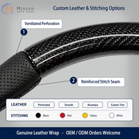 Volant sport personnalisé entièrement en carbone à 3 branches avec poignée en cuir de qualité supérieure compatible avec Mercedes-Benz W222/W213/W205/W253/W463/W257