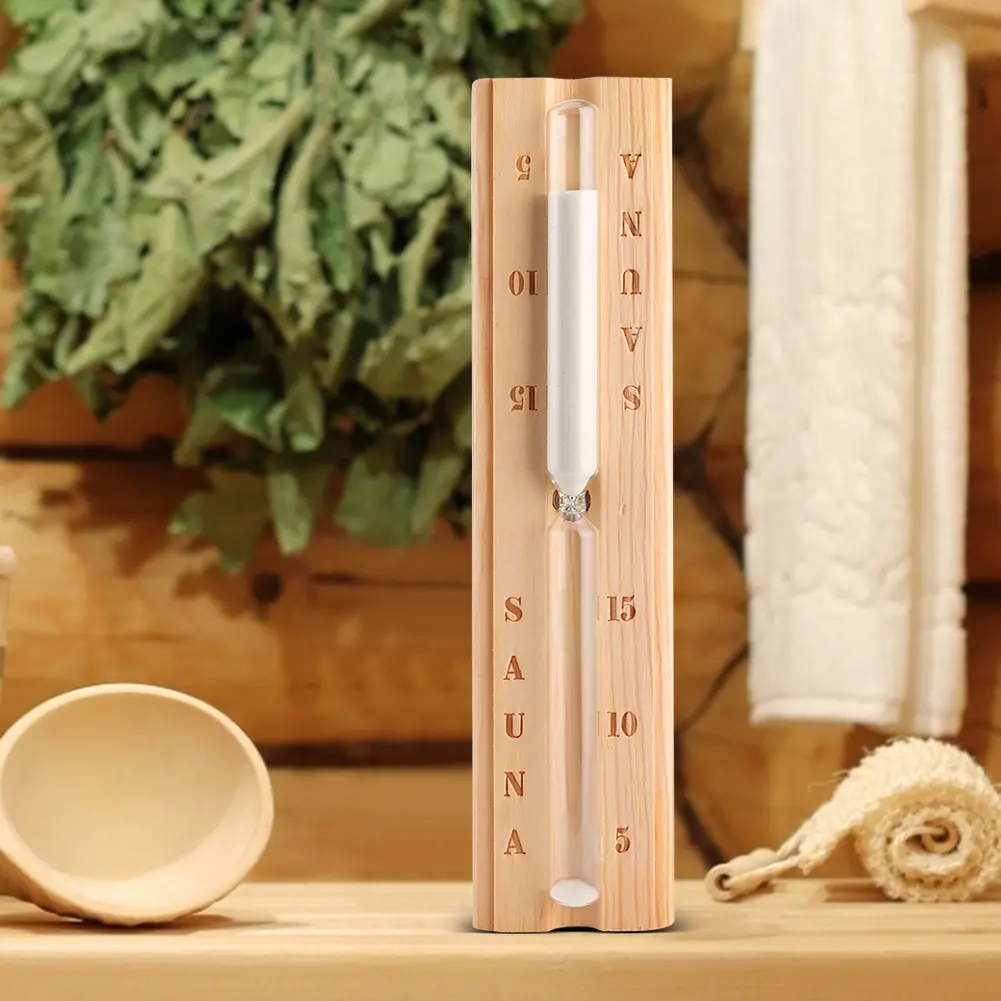 Temporizador de madeira impermeável, temporizador de madeira colorido da sauna à prova d'água de alta temperatura de 15 minutos personalizado resistência