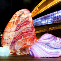 Décoration artistique lumineuse gonflable en forme de roche, personnalisable en tissu Oxford, pour événements extérieurs/urbains