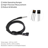 Sonda de Temperatura DS18B20 con Conector JST y Cableado Personalizado de 3 Metros para Arnés Automotriz