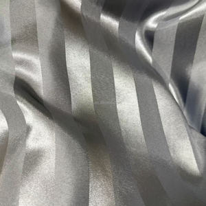 New Arrival Satin Jacquard Stripe <strong>Silk</strong> Fabric Breathable Eco-Friendly Luxurious Bed <strong>Sheets</strong> Garments Clothing - Product Image 2