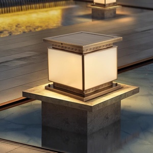 LED Solar al aire libre IP65 Pilar de aluminio luces E27 impermeable Control remoto regulable para el hogar paisaje patio Villa - Product Image 4