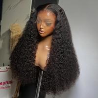 Cabello rizado 13*4 Peluca frontal de encaje transparente Sin cola 9*6 Peluca de cierre de encaje de cabello crudo 13*6 HD 1B Cabello vietnamita negro natural