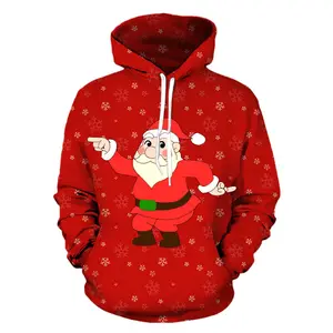 Christmas Hoodie Men Fashion Print Loose Men's And Women's Long Sleeve Hooded Light Up Sweatshirt Streetwear High Visibility