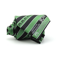 Cravates pour hommes de bonne qualité, cravate personnalisée avec logo, cravate d'école, anniversaire, microfibre, polyester, tissée, rayée, verte et noire