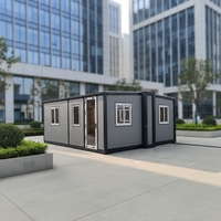 20 pieds 28 ㎡   Maison pliable extensible, maison préfabriquée mobile, conteneur habitable, bâtiment temporaire extérieur pour l'Amérique du Nord