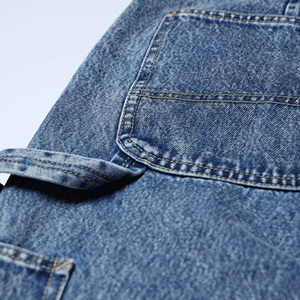 <span class=keywords><strong>Pantaloni</strong></span> Cargo <span class=keywords><strong>Blu</strong></span> di Alta Qualità <span class=keywords><strong>con</strong></span> Grandi Tasche, Stile Retro Lavato, Jeans da Uomo Prodotti in Fabbrica - Product Image 6