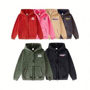 Sudadera con capucha vintage con cremallera y logotipo personalizado al por mayor, chaqueta lisa de peso pesado para hombre, sudadera con capucha con cremallera lavada al ácido para hombre - Product Image 4