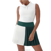 Conjunto de Falda Deportiva Premium Casual y Transpirable para Tenis, Golf, Yoga y Correr al Aire Libre, con Bloques de Color y Cintura Elástica para Mujer