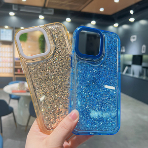 Funda <span class=keywords><strong>de</strong></span> <span class=keywords><strong>teléfono</strong></span> móvil TPU <span class=keywords><strong>de</strong></span> estilo moderno, funda <span class=keywords><strong>de</strong></span> <span class=keywords><strong>teléfono</strong></span> a prueba <span class=keywords><strong>de</strong></span> golpes con purpurina colorida para iPhone 15 14 Pro Max Fundas Al Por Mayor - Product Image 1