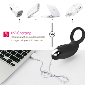 Giocattoli Sessuali Maschili in Silicone USB, Anelli Vibranti per Pene per Masturbazione Maschile - Product Image 2