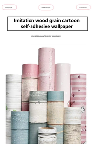 <span class=keywords><strong>Papier</strong></span> peint auto-adhésif rayé amovible - Imperméable, résistant à l'humidité, antidérapant pour la chambre des bébés et des enfants - Product Image 2