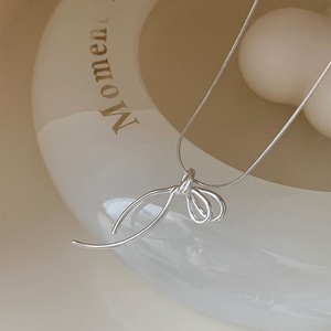 Collier en argent pur S925, version coréenne, perles géométriques, polyvalent, haut de gamme, avec tube en argent massif et design de niche - Product Image 4