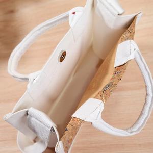 סיטונאי huapu holk-010 תבואה עץ מותאם אישית שילוב תיק נשים עם רוכסן סגירה כותנה ידית ליבה מלאה - Product Image 2