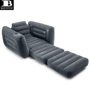 Sillón Inflable Portátil, Sofá Cama Individual con Portavasos, Superficie Aterciopelada, para el Hogar, Aire Libre, Campamento, Películas - Product Image 6