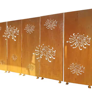 Décorations de clôture de jardin en fonte de fer Corten, panneaux de clôture en métal - Product Image 1