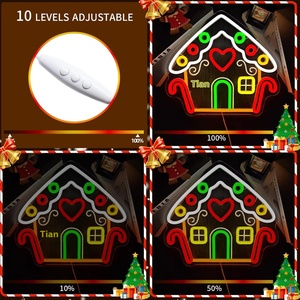 Luces LED de neón para Navidad, decoraciones para ventanas, casa de pan de jengibre, letrero de luz para paisaje, decoración navideña, luces de neón personalizadas - Product Image 4