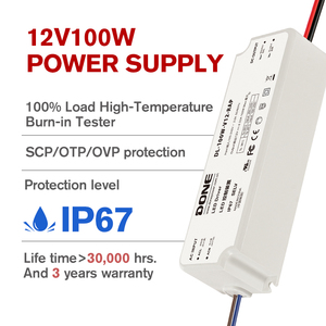 Водонепроницаемый светодиодный драйвер IP67 50W <span class=keywords><strong>100W</strong></span> 12V 24V с постоянным напряжением для внутреннего и наружного освещения шкафов, террас, ступеней - Product Image 2