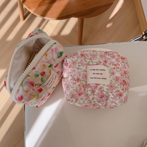 Magnate personalizable moda mujer maquillaje <span class=keywords><strong>flor</strong></span> Floral blanco cremallera barato a granel maquillaje Mini bolsas estuche de belleza y almacenamiento - Product Image 4