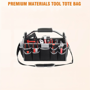 Heavy Duty Storage Bags Large Capacity 26 Pockets Open Top Steel Handle <b>Electrician</b> Equipment <b>Tool</b> Bag Organizer - Product Image 2
