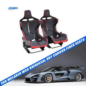 Asientos de coche de fibra de carbono negro-rojo de alta calidad para McLaren 720S 540C 650S MSO Senna con tela Alcántara - Product Image 2