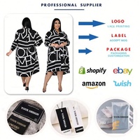 Robes amples grande taille les plus vendues, robes décontractées à manches longues à rayures imprimées pour femmes