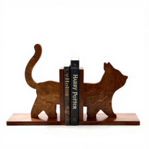 Fermalibri in Legno a Forma di Gatto con Base Antiscivolo per Decorazione <span class=keywords><strong>Verticale</strong></span> Casa e Ufficio, Organizzazione Libri e Documenti - Product Image 6
