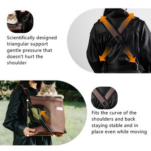 Taşınabilir Nefes Alabilen Kanvas Evcil Hayvan Taşıma Çantası Ayarlanabilir Ön Çapraz Askılı Kedi Köpek Taşıyıcısı Güvenli İpli Kapatma - Product Image 4