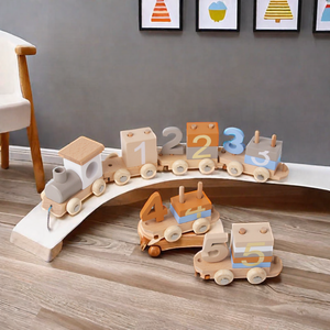 Bằng Gỗ Phim Hoạt Hình Train Xây Dựng Khối Món Quà Sinh Nhật Số Đầu Trò Chơi Giáo Dục Montessori Đồ Chơi Cho Trẻ Em Chàng Trai Cô Gái - Product Image 3
