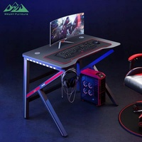 Bureau Gamer Professionnel Wayon en Forme de K, Table PC Ergonomique en Fibre de Carbone avec Design à Large Arc pour l'E-Sport et le Bureau à Domicile