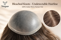 Rambut Palsu Pria 38mm Loose Wave Free Style, Alas PU Super Tipis, Pengganti Rambut Asli India