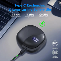 Écouteurs sans fil M62 TWS OWS à crochet d'oreille, affichage numérique LED, étui de charge, BT V5.4, diaphragme en titane pour la course et le sport