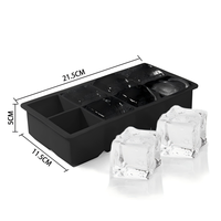 Moule à glaçons en silicone en forme de rose noire, 7 cavités, moule à glaçons floral 3D pour boissons de luxe