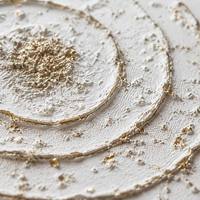 Arte Mural Moderno y Elegante, Pintura en Lienzo con Patrón Circular Abstracto Minimalista en Dorado y Blanco, Pintura al Óleo de Naturaleza Muerta Moderna
