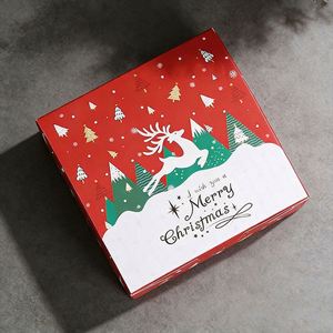 Boîte cadeau pliable en papier de Noël de haute qualité avec logo personnalisé en gros pour les pommes ou les chocolats - Product Image 1