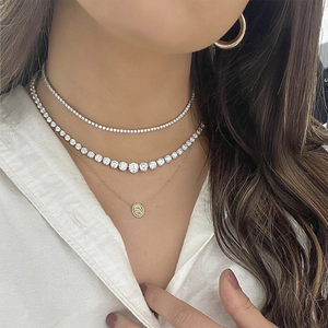 Vượt qua kiểm tra kim cương 3mm-6.5mm rộng sterling bạc D màu moissanite hip hop phong cách rực rỡ cắt bên thứ ba chứng nhận Vòng cổ - Product Image 6