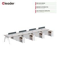 Bureau moderne pour 4 personnes, banc double en cuivre bronze avec dossier en A, plateau blanc, rangement intégré, OEM